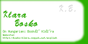 klara bosko business card